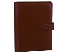HAUTOCO - Raccoglitore ad anelli in pelle PU A5, raccoglitore per blocco per appunti A5, organizer, planner, per fogli ricaricabili in formato A5, con chiusura magnetica, marrone