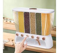 HauTour Dispenser Per Cereali Con 6 Griglie, Secchio Da Viaggio Trasparente, 10 Kg, Grado Alimentare