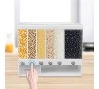 HauTour Distributore per cereali a parete, 6 in 1, da cucina, a parete, per Black Rice Yellow Rice Red Beans Rice Mung Beans di soia