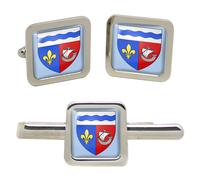 Hauts-De-Seine (Francia) Quadrato Gemelli E Fermacravatta Set