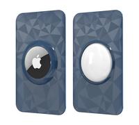 HAUXGOGO Custodia protettiva per AirTag (2 pezzi), ultra sottile, in policarbonato rigido, adatta per portafogli, borse, zaini, bagagli, custodie per passaporto, blu