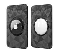 HAUXGOGO Custodia protettiva per AirTag (2 pezzi), ultra sottile, in policarbonato rigido, adatta per portafogli, borse, zaini, bagagli, custodie per passaporto, nero