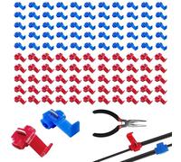 HavaCue 112 Pezzi Rubacorrente, T-Tap Ruba Corrente(Rosso e Blu), Morsetti di Derivazione Connettori Kit con Taglierine per Moto Auto Cablaggio Domestico Collegamento Filo