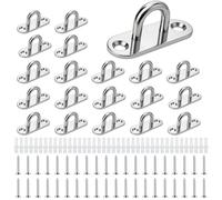 HavaCue 20 Pezzi Occhiello in Acciaio Inox, M5 Gancio per Soffitto con Vite e Tappo ad Espansione, Occhiello Eye Piastra in Acciaio Inox, Placca Occhielli per Swing, Amaca, Aerial Yoga