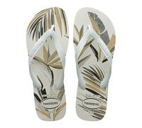 Havaianas - Aloha, Infradito Da Uomo Comode, Resistenti Ed Estive, Suola Stampata A Foglie, Suola Antiscivolo, White White Green Olive, 33/34 EU