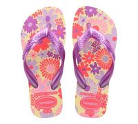Havaianas - Kids Flores, Infradito, Comode, Resistenti E Divertenti, Suola Con Stampa Floreale, Cinghie Metalliche E Suola Antiscivolo, Bambine e ragazze, Buttercream, 23/24 EU