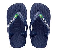 Havaianas Unisex Bambini e ragazzi Baby Brasil Logo II FlipFlops Navy Blue/Citrus Yellow 21 EU