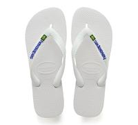 Havaianas Infradito Brasil Logo – Bianco (0001), Suola antiscivolo, Unisex Adulti, EU 39/30