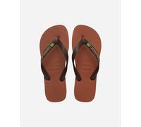 Havaianas Infradito Uomo Donna Brasil Logo Blu Arancione, Ciabatte Mare Piscina Gomma Antiscivolo Estate (RUST/COFFEE, Sistema Taglie Calzature EU, Adulto, Uomo, Numero (range), Media, 39, 40)