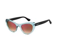 Havaianas Donna CONCHAS MVU/UZ Occhiali da sole Plastica Azzurro Rosso Cat Eye Normale Specchiato