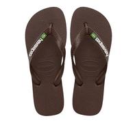 Havaianas HAV.Brasil - Sandali unisex con logo, Caffè/Bianco, 45/46 EU