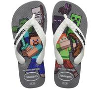 Havaianas Hav. Kids Minecraft, Infradito Bambini e Ragazzi, Grigio Acciaio Bianco, 3.5/4 UK Child