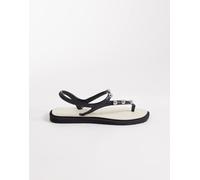 Havaianas - Infradito a punta quadrata nere e bianche con borchie-Neutro 37-38