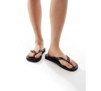 Havaianas - Infradito classiche nere con logo in metallo-Nero 37-38