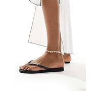 Havaianas - Infradito nere a punta quadrata con logo metallizzato-Nero 41-42