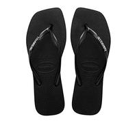 Havaianas Sandali con logo quadrato sottile per donna, Nero placcato argento, 39 EU