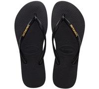 Havaianas Slim Logo Metallic, Infradito Donna, Nero (Black/Gold 1924), 33/34 EU