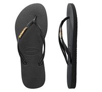 Havaianas Slim Logo Metallic, Infradito Donna, Nero (Black/Gold 1924), 37/38 EU