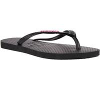 Havaianas Slim Logo Metallic, Infradito Donna, Nero/Rosa (Nero/Pink), 33/34 EU