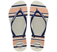 Havaianas Slim Nautical, Infradito Donna, Bianco/Blu (Bianco/Blu Navy), 33/34 EU