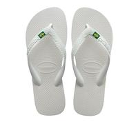 Havaianas - Top Brasil, Infradito Comode, Resistenti e Leggere con Suola Antiscivolo, Bandiera del Brasile sulle Strisce, Unisex Adulto, Bianco, 45/46 EU