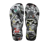 Havaianas - Top Heróis DC, Infradito Comode, Resistenti e Leggere con Suola dei Supereroi e dei Cattivi, Unisex Adulti, Gray Black Graphite, 35/36 EU
