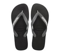 Havaianas - Top Logo Pop Up, Infradito Comode, Eleganti E Versatili, Basate Sul Modello Top, Strisce Con Logo Appariscente, Suola Antiscivolo, Unisex Adulti, Black Steel Grey, 45/46 EU