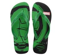 Havaianas Top Marvel Logomania (Mini Me), Infradito Ragazzi, Black/Patria Green, 31/32