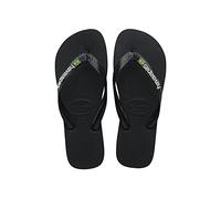 Havaianas Brasil Logo (Mini Me), Infradito Unisex - Bambini e ragazzi, Black/Black, 25/26 EU