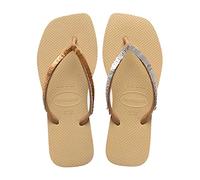 Havaianas Slim Square Magic Sequin Sandali da donna con dita dei piedi, beige/oro, beige oro., 37/38 EU