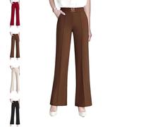 Havalix Women's Pants, Havalix Airygrace - 2026 New Perfect Drape High-Rise Ultra Soft Pull-On Pants(Brown,3XL)