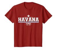 Havana Cuba Maglietta, Bambini, Mirtillo Rosso, 10 Anni