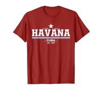 Havana Cuba Maglietta, Uomo, Mirtillo Rosso, XXL