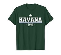 Havana Cuba Maglietta, Uomo, Verde Foresta, XL