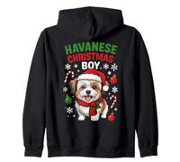 Havanese Christmas Boy, Simpatico Cucciolo di Natale con Cappello di Babbo Natale Felpa con Cappuccio