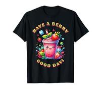 Have A Berry Good Day Kids Cute Japan Kawaii Strawberry Boba Maglietta