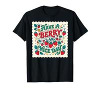 Have A Berry Nice Day Retro Strawberry Groovy Aesthetic Maglietta