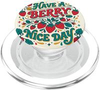 Have A Berry Nice Day Retro Strawberry Groovy Aesthetic PopSockets PopGrip per MagSafe