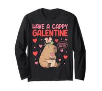 Have A Cappy Galentine Capybara Galentine's Day Maglia a Manica