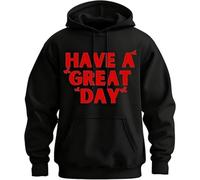 Have A Great Day Skeleton Middle Finger Hoodie with Pockets, 2026 New Halloween Skeleton Hoodie Pullover Sweat Shirt for Women Men (Black+Red,XXL)