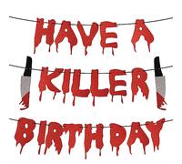 Have a Killer Birthday Party Banner, Ghirlanda Festa Horror di Halloween Striscione Ghirlanda Sanguinante di Halloween per la Festa del Film Horror Halloween Zombie Vampire Decorazioni per Feste