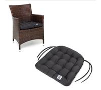 HAVE A SEAT Living - Cuscino per sedile 48x46 cm (4 pezzi) | Cuscino per sedile da esterno in rattan - Confortevole, resistente alle intemperie, lavabile a 95°C (Grigio/Antracite, Set di 4-48x46 cm)