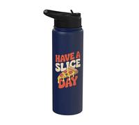 Have a Slice Day Cheesy Pizza Design Stainless Steel Insulated Water Bottle