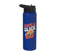Have a Slice Day Cheesy Pizza Design Stainless Steel Insulated Water Bottle