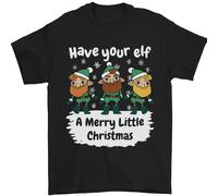 Have Tuo Elfo Un Merry Piccolo Natale Uomo T-Shirt 100% IN Cotone