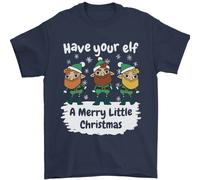 Have Tuo Elfo Un Merry Piccolo Natale Uomo T-Shirt 100% IN Cotone