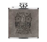 Have Un Otterly Stupefacente Compleanno 170ml Simil Pelle Hip Flask Grigio Funny