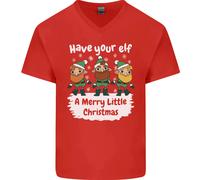 Have Your Elfo A Merry Piccolo Natale Uomo Scollo A V Cotone T-Shirt