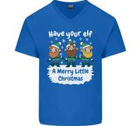 Have Your Elfo A Merry Piccolo Natale Uomo Scollo A V Cotone T-Shirt