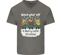 Have Your Elfo A Merry Piccolo Natale Uomo Scollo A V Cotone T-Shirt